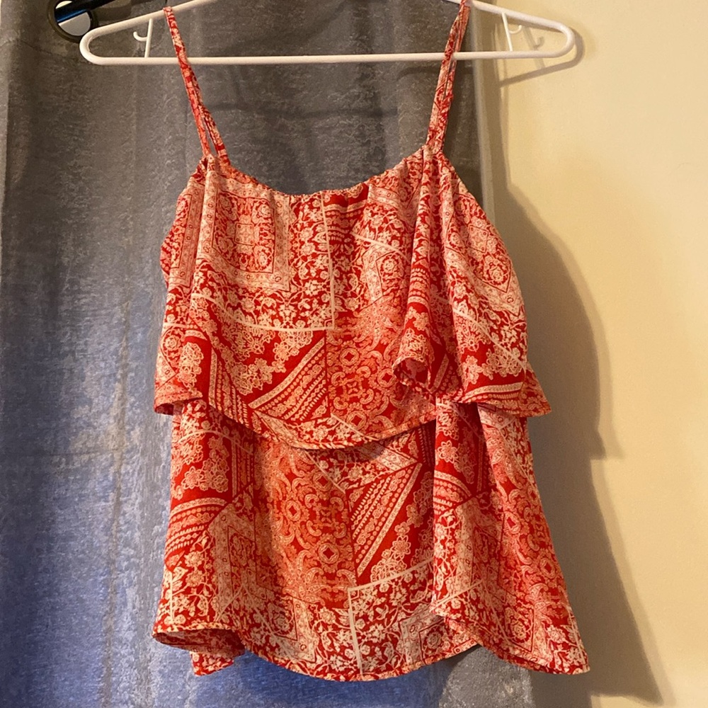 red and white cropped top